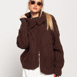 Casaco Ti.Amo De Malha Mistura De Lã Entrelaçado Com Padrão