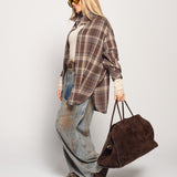 Calça Ti.Amo De Ganga Wide Leg Efeito Invertido E Enferrujado