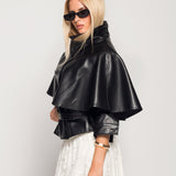 Casaco Ti.Amo Cropped Oversize De Pele Sintética