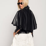 Casaco Ti.Amo Cropped Oversize De Pele Sintética