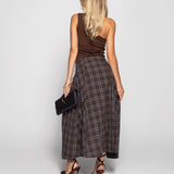 Vestido Ti.Amo Off Shoulder Xadrez Incorporado