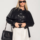Casaco Ti.Amo Cropped Oversize Efeito Pele