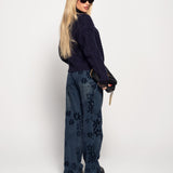 Calça Ti.Amo De Ganga Relevo Aveludado & Strass