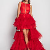 Vestido Glamour Barra Strass Tule Glitter