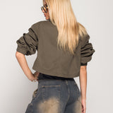Casaco Ti.Amo Cropped Motivos Militar