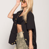 Blazer Ti.Amo Aplicações Douradas Com Motivos