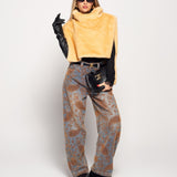 Calça Ti.Amo De Ganga Relevo Aveludado Paisley & Strass