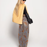 Calça Ti.Amo De Ganga Relevo Aveludado Paisley & Strass