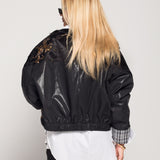 Bomber Ti.Amo Efeito Pele Bordados Missangas