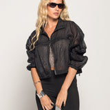 Bomber Ti.Amo Cropped Com Faixa Em Rede