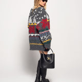 Casaco Ti.Amo De Malha Mistura De Lã Padrão Nórdico