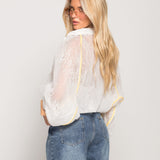 Bomber Ti.Amo De Guipura Transparente