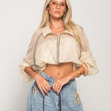 Bomber Ti.Amo De Guipura Transparente