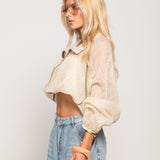 Bomber Ti.Amo De Guipura Transparente