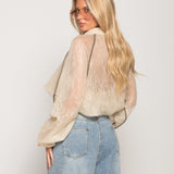 Bomber Ti.Amo De Guipura Transparente