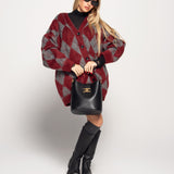 Casaco Ti.Amo De Malha Pêlinho Losângulos