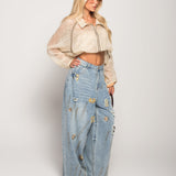 Calça Ti.Amo De Ganga Aplicações Douradas