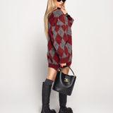 Casaco Ti.Amo De Malha Pêlinho Losângulos