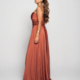 Vestido Glamour Decote Drapeado Tipo Nó