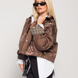 Bomber Ti.Amo Efeito Pele Bordados Missangas