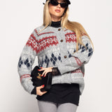 Casaco Ti.Amo De Malha Mistura De Lã Padrão Nórdico Multicolor