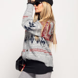 Casaco Ti.Amo De Malha Mistura De Lã Padrão Nórdico Multicolor