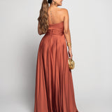 Vestido Glamour Decote Drapeado Tipo Nó