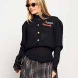 Casaco Ti.Amo Cropped Malha Mistura De Lã