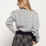 Casaco Ti.Amo Cropped Malha Mistura De Lã