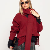 Camisola Ti.Amo De Malha Mistura De Lã Com Echarpe