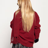 Camisola Ti.Amo De Malha Mistura De Lã Com Echarpe