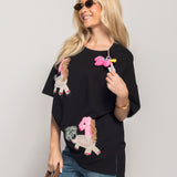 T-Shirt Ti.Amo Cavalos Bordados