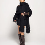 Camisola Ti.Amo De Malha Com Echarpe Mistura De Lã