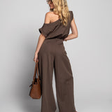 Calça Ti.Amo Com Cinto Embutido E Fivela Metálica