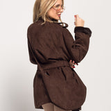 Casaco Ti.Amo Cruzado Efeito Suede