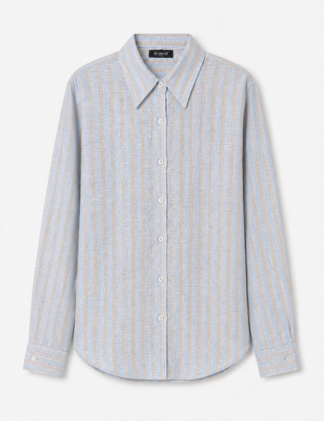 Camisa Ti.Amo De Linho Riscas Verticais