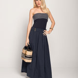 Vestido Off Shoulder Efeito Saia Incorpada