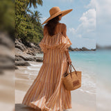 Vestido Ti.Amo De Alças Padrão Riscas Multicolor