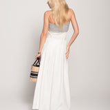 Vestido Off Shoulder Efeito Saia Incorpada