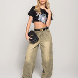 Calça Ti.Amo De Ganga Wide Leg Jacquard