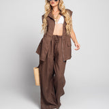 Twinset Ti.Amo 100% Linho Colete C/Zip + Calça