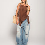 Calça Ti.Amo De Ganga Wide Leg & Efeito Envelope