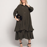 Vestido Camiseiro Ti.Amo Pregas Abalonadas