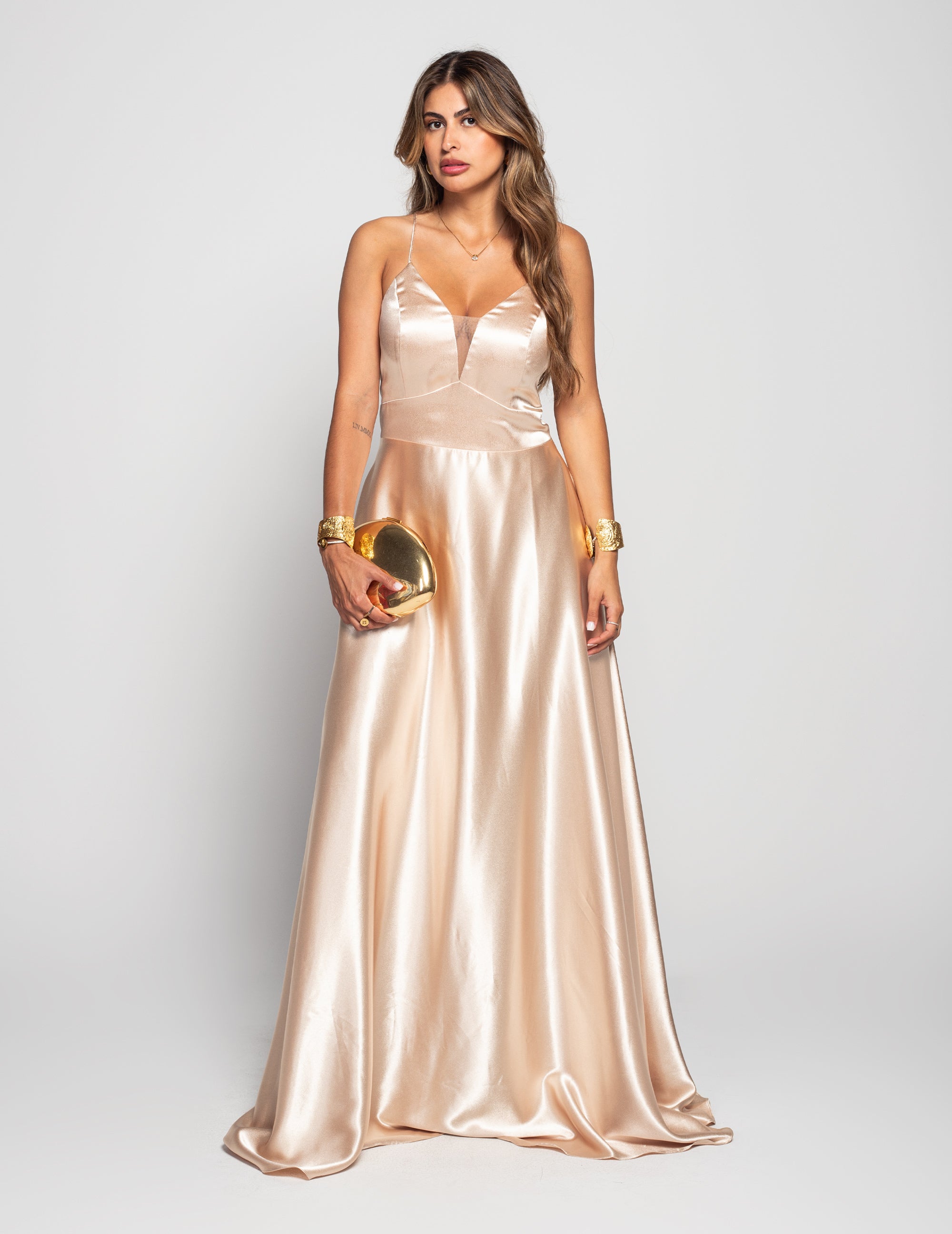 Vestido Longo Pormenor Subtil