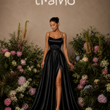 Vestido Glamour Abertura Lateral Atilhos