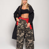 Calça Ti.Amo Wide Leg De Ganga Camuflada