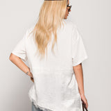 T-Shirt Ti.Amo Com Mistura De Seda Efeito Top Incorpado Guipura