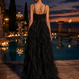 Robe longue en tulle avec bonnets