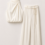 Twinset Top Halter + Calça Acetinado