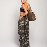 Calça Ti.Amo Wide Leg De Ganga Camuflada